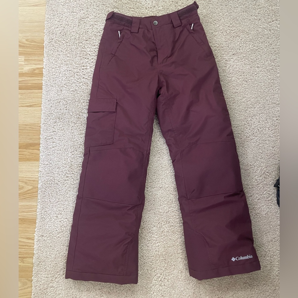 Columbia Kids- Girls Maroon Ski Pants Size 10/12